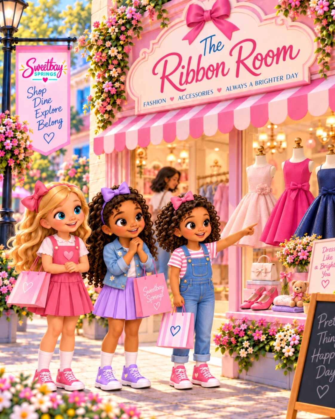 Friends visiting The Ribbon Room